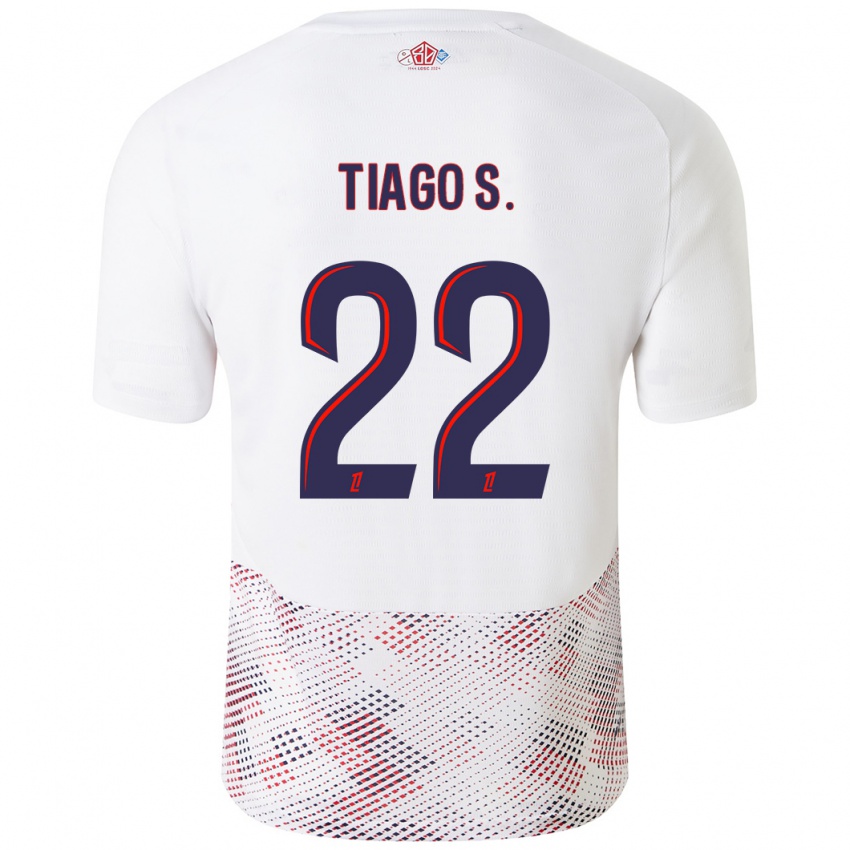 Criança Camisola Tiago Santos #22 Azul Real Branco Alternativa 2024/25 Camisa