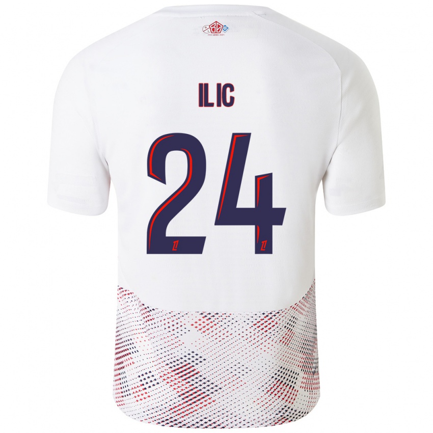 Criança Camisola Andrej Ilic #24 Azul Real Branco Alternativa 2024/25 Camisa