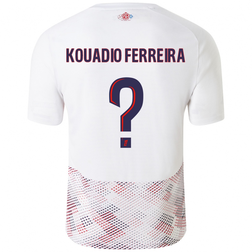 Criança Camisola Wilfrid Kouadio Ferreira #0 Azul Real Branco Alternativa 2024/25 Camisa