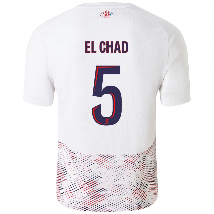 Criança Camisola Nesryne El Chad #5 Azul Real Branco Alternativa 2024/25 Camisa