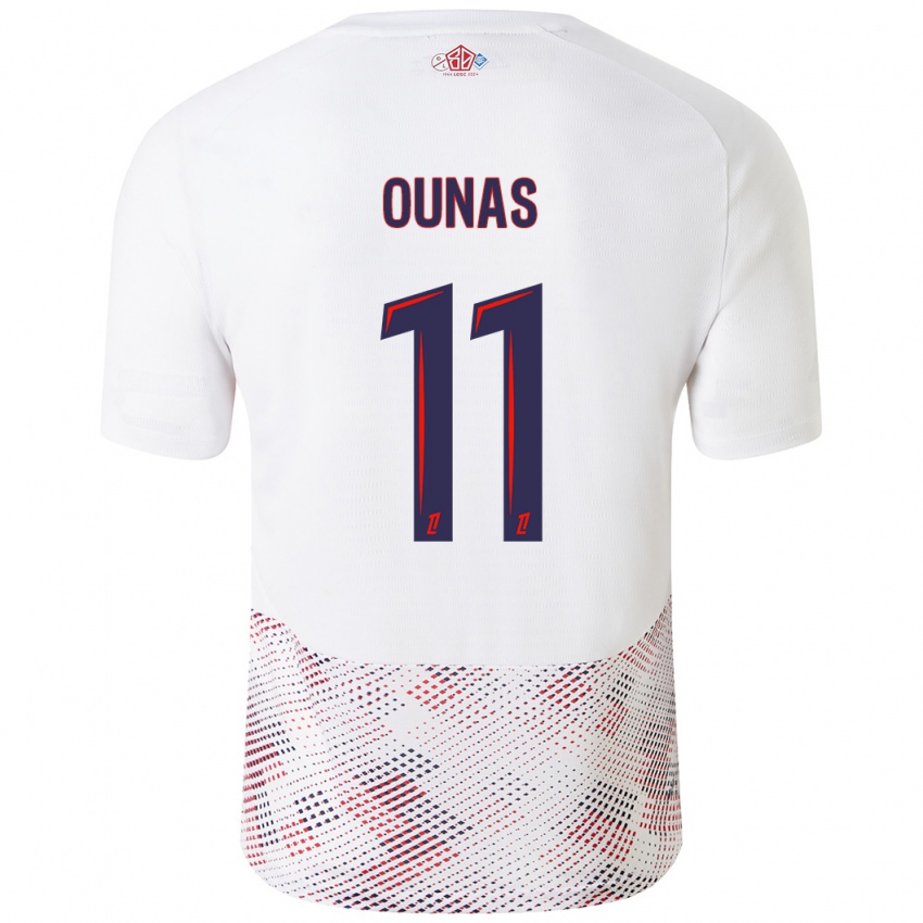 Criança Camisola Adam Ounas #11 Azul Real Branco Alternativa 2024/25 Camisa