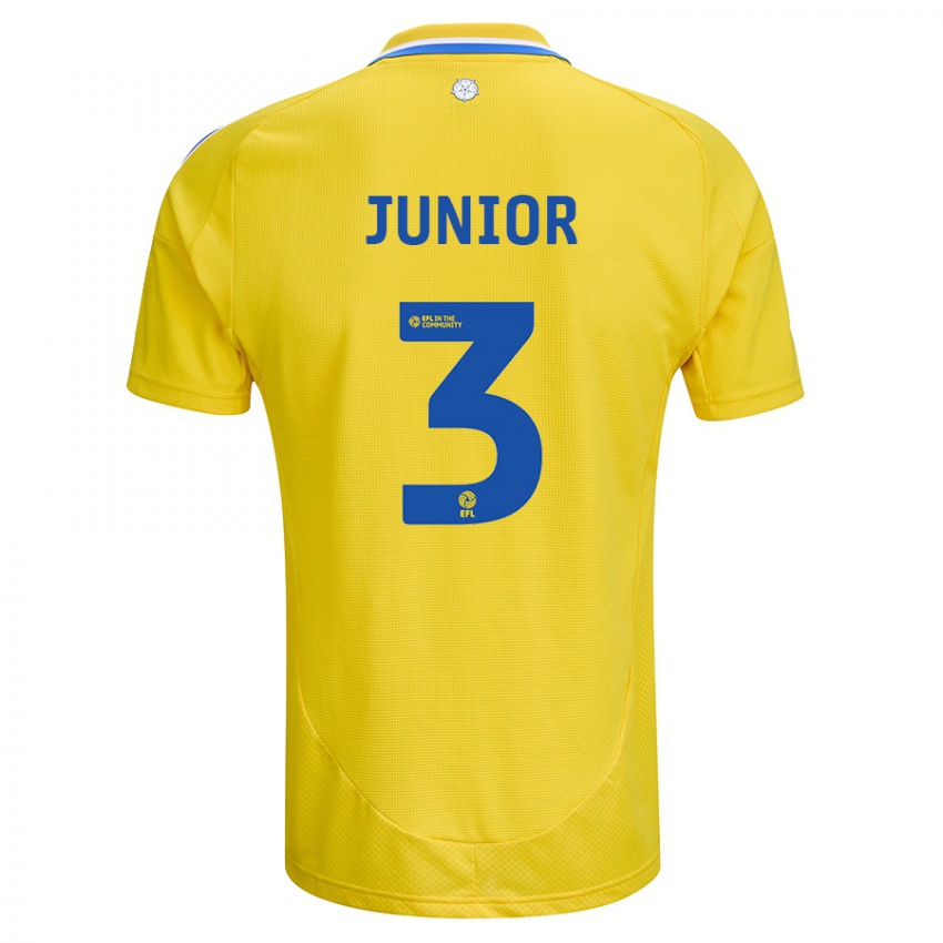 Criança Camisola Junior Firpo #3 Azul Amarelo Alternativa 2024/25 Camisa