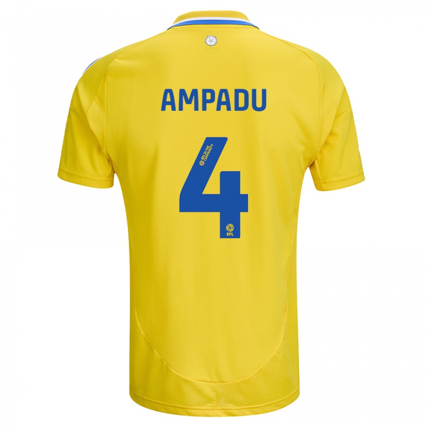 Criança Camisola Ethan Ampadu #4 Azul Amarelo Alternativa 2024/25 Camisa