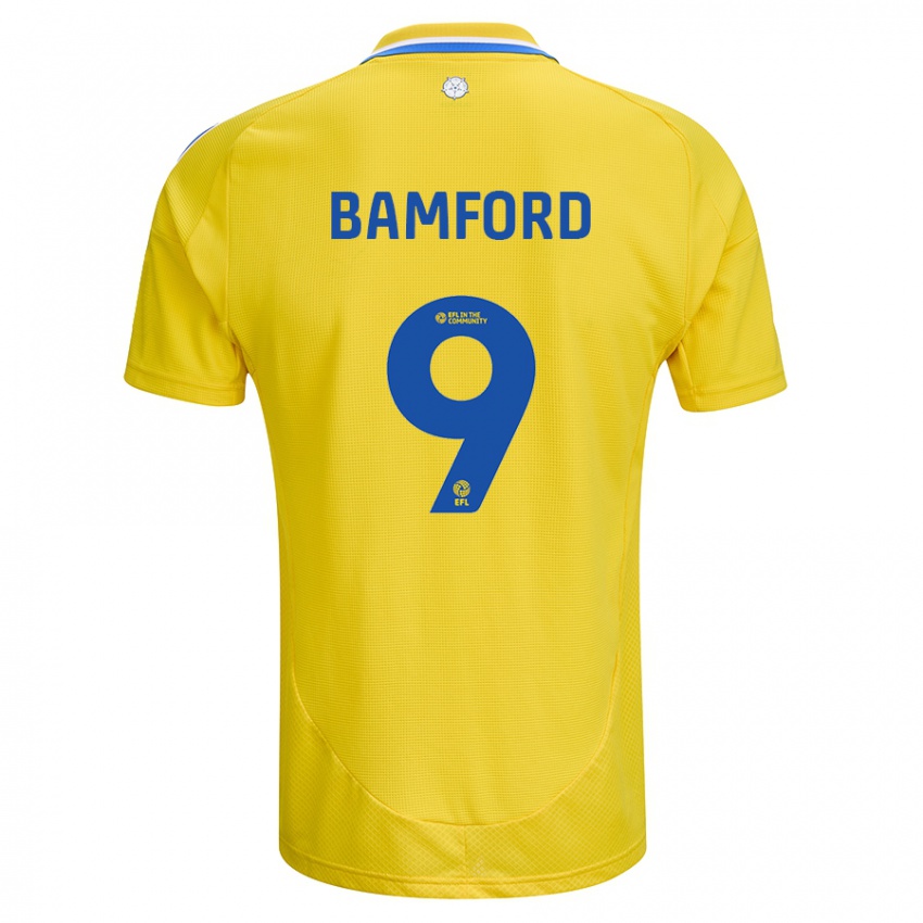 Criança Camisola Patrick Bamford #9 Azul Amarelo Alternativa 2024/25 Camisa