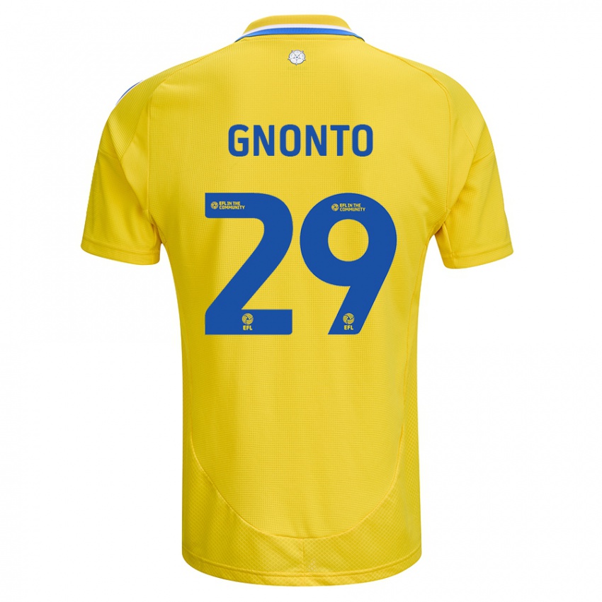 Criança Camisola Wilfried Gnonto #29 Azul Amarelo Alternativa 2024/25 Camisa