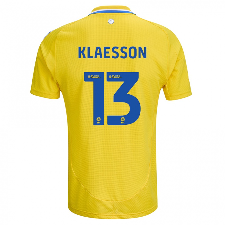 Criança Camisola Kristoffer Klaesson #13 Azul Amarelo Alternativa 2024/25 Camisa