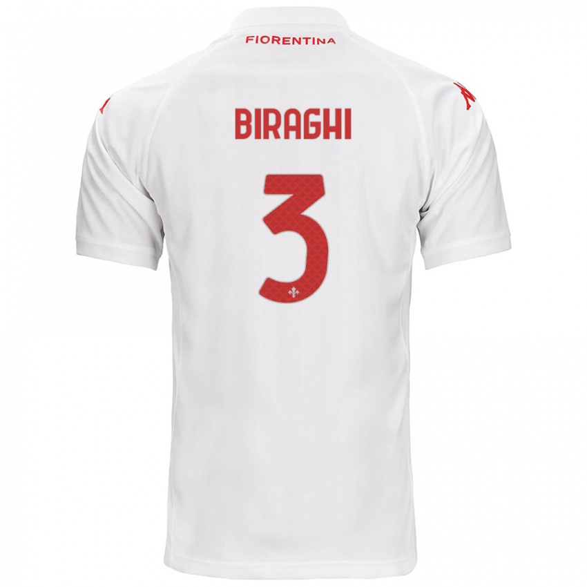 Criança Camisola Cristiano Biraghi #3 Branco Alternativa 2024/25 Camisa