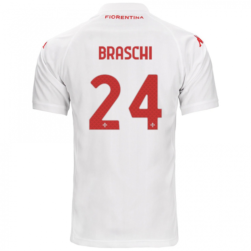 Criança Camisola Riccardo Braschi #24 Branco Alternativa 2024/25 Camisa