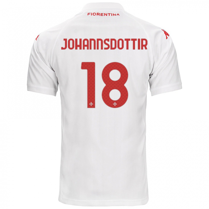 Criança Camisola Alexandra Jóhannsdóttir #18 Branco Alternativa 2024/25 Camisa