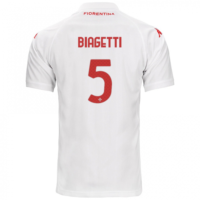 Criança Camisola Christian Biagetti #5 Branco Alternativa 2024/25 Camisa