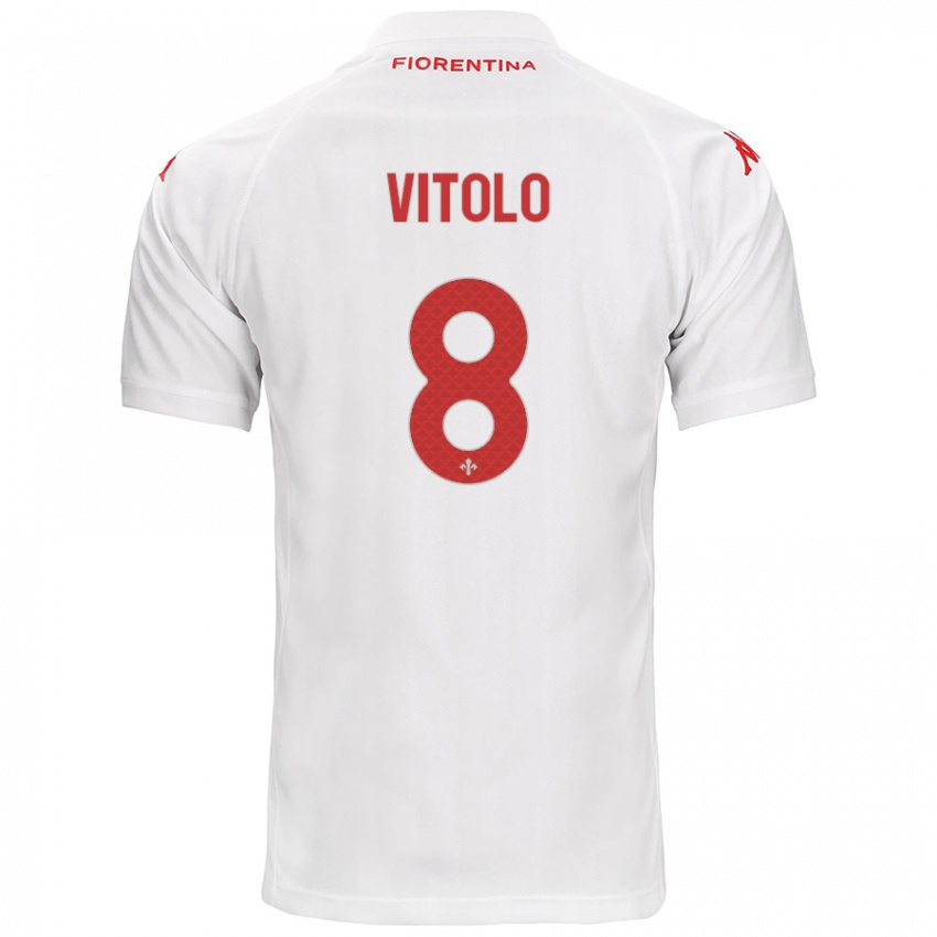 Criança Camisola Federico Vitolo #8 Branco Alternativa 2024/25 Camisa