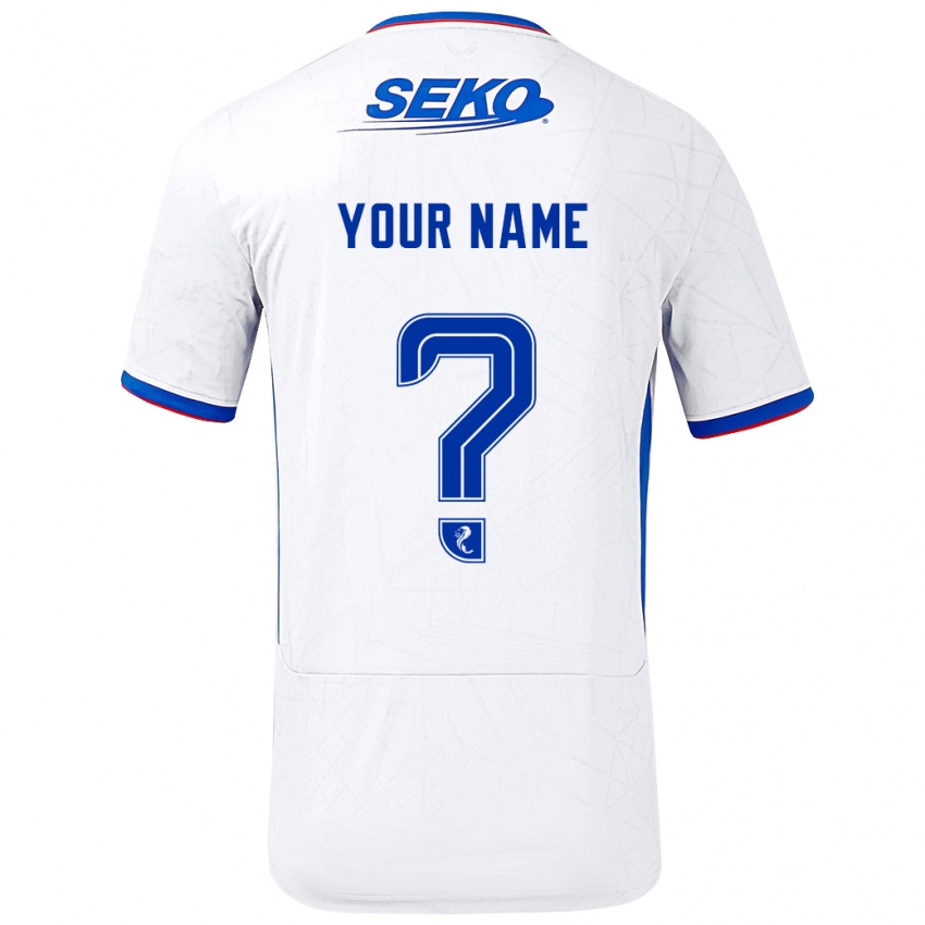 Criança Camisola Seu Nome #0 Azul Branco Alternativa 2024/25 Camisa