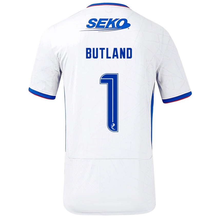 Criança Camisola Jack Butland #1 Azul Branco Alternativa 2024/25 Camisa