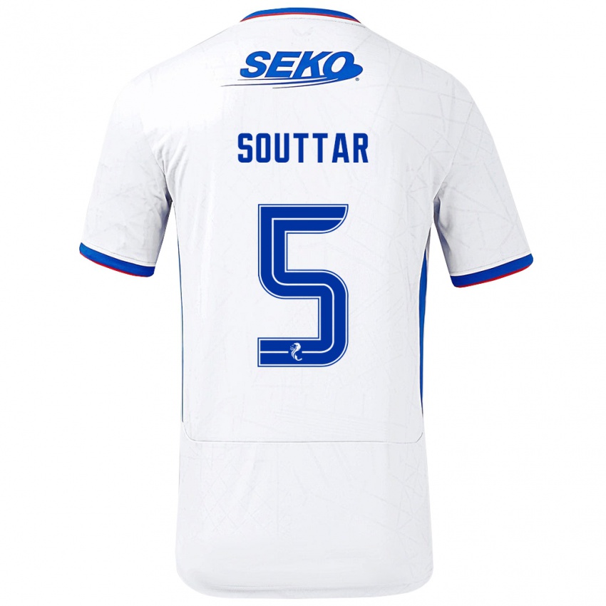 Criança Camisola John Souttar #5 Azul Branco Alternativa 2024/25 Camisa