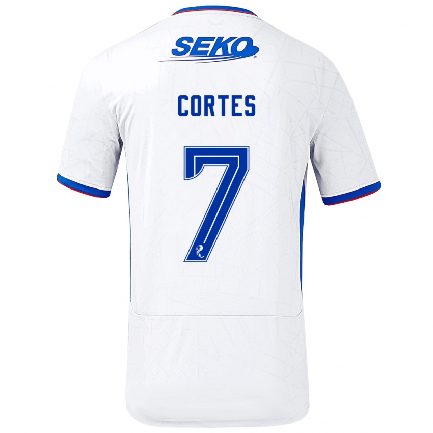 Criança Camisola Óscar Cortés #7 Azul Branco Alternativa 2024/25 Camisa