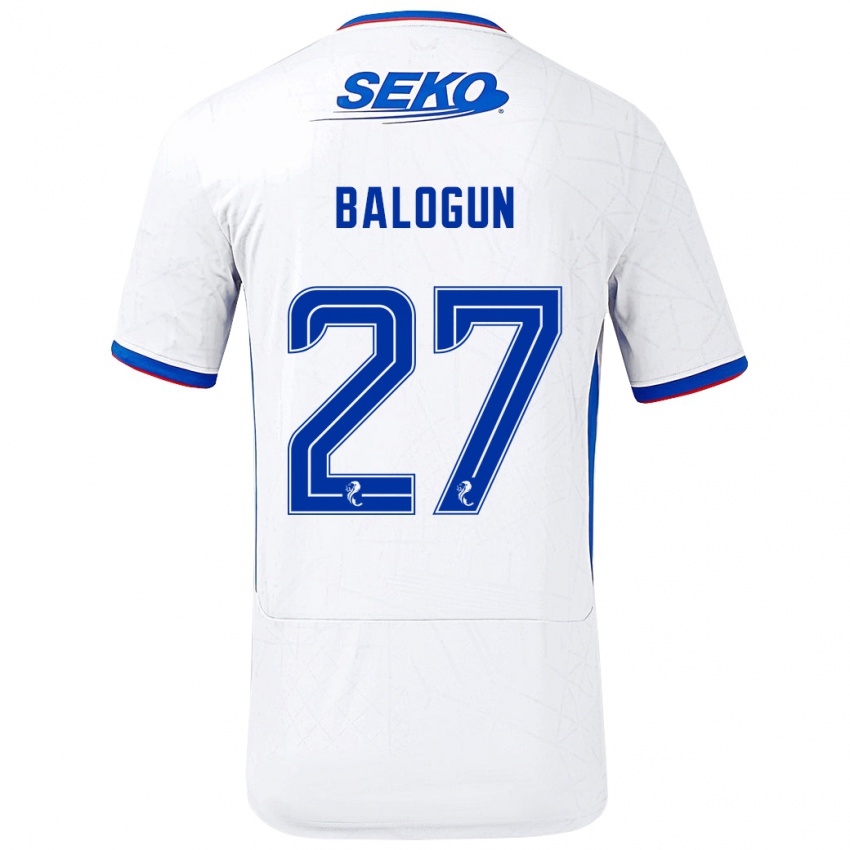 Criança Camisola Leon Balogun #27 Azul Branco Alternativa 2024/25 Camisa