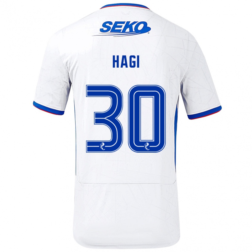 Criança Camisola Ianis Hagi #30 Azul Branco Alternativa 2024/25 Camisa