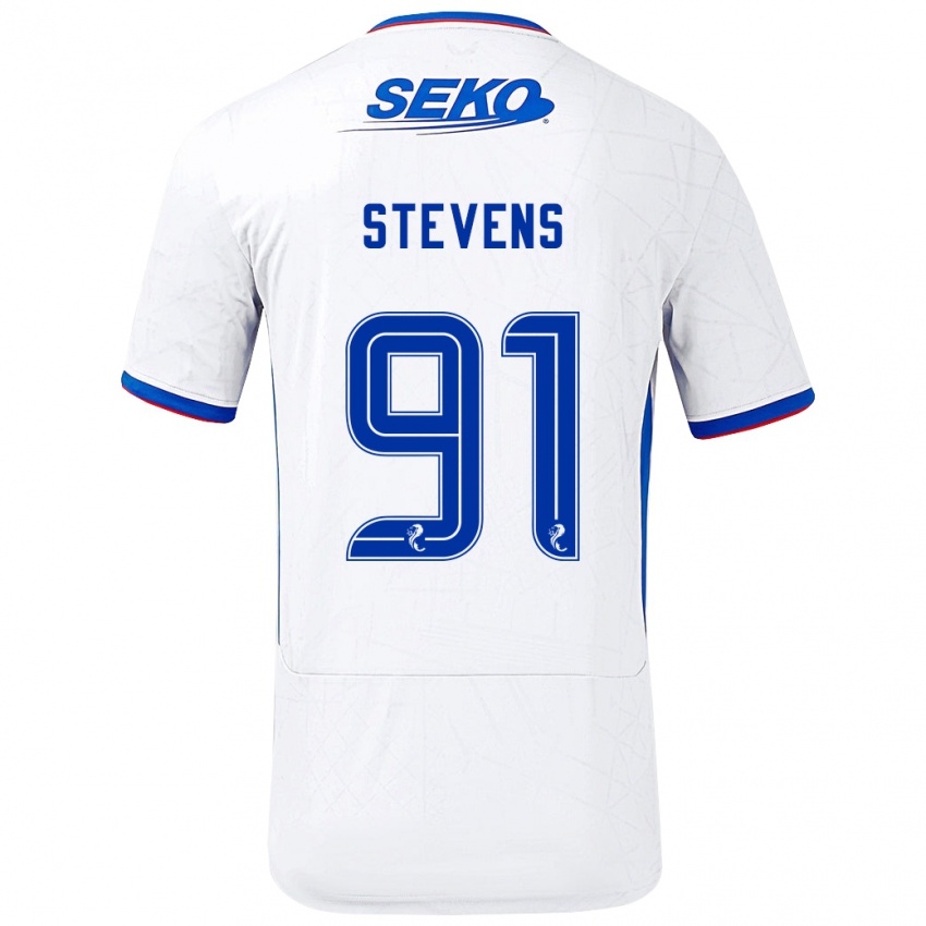 Criança Camisola Archie Stevens #91 Azul Branco Alternativa 2024/25 Camisa