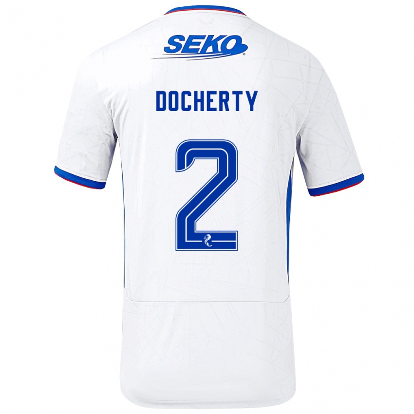 Criança Camisola Nicola Docherty #2 Azul Branco Alternativa 2024/25 Camisa