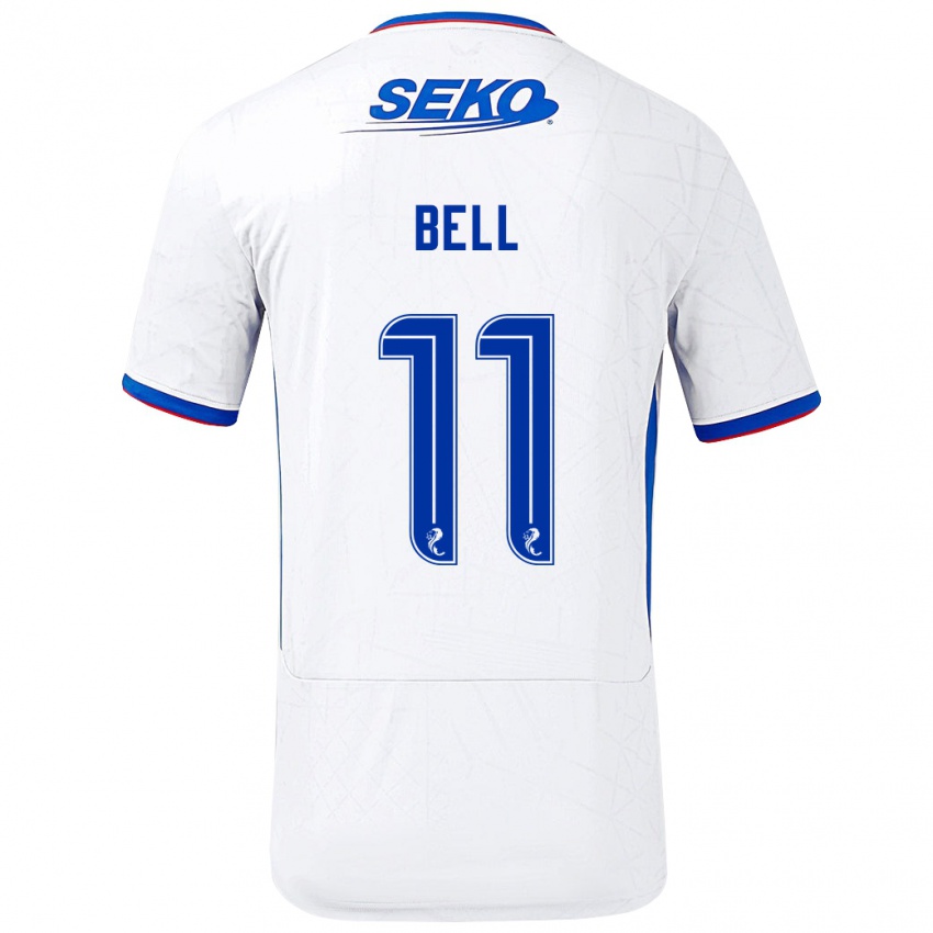 Criança Camisola Megan Bell #11 Azul Branco Alternativa 2024/25 Camisa