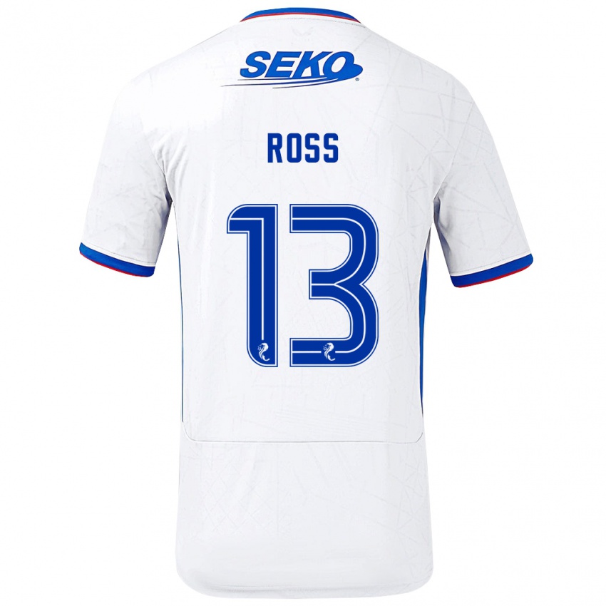 Criança Camisola Jane Ross #13 Azul Branco Alternativa 2024/25 Camisa