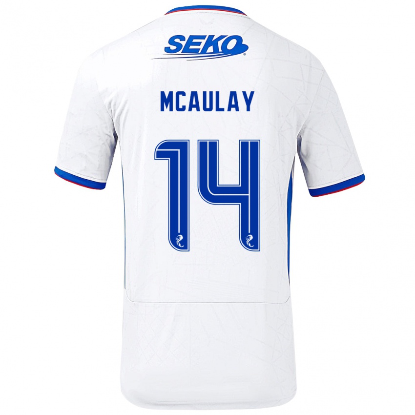 Criança Camisola Mia Mcaulay #14 Azul Branco Alternativa 2024/25 Camisa