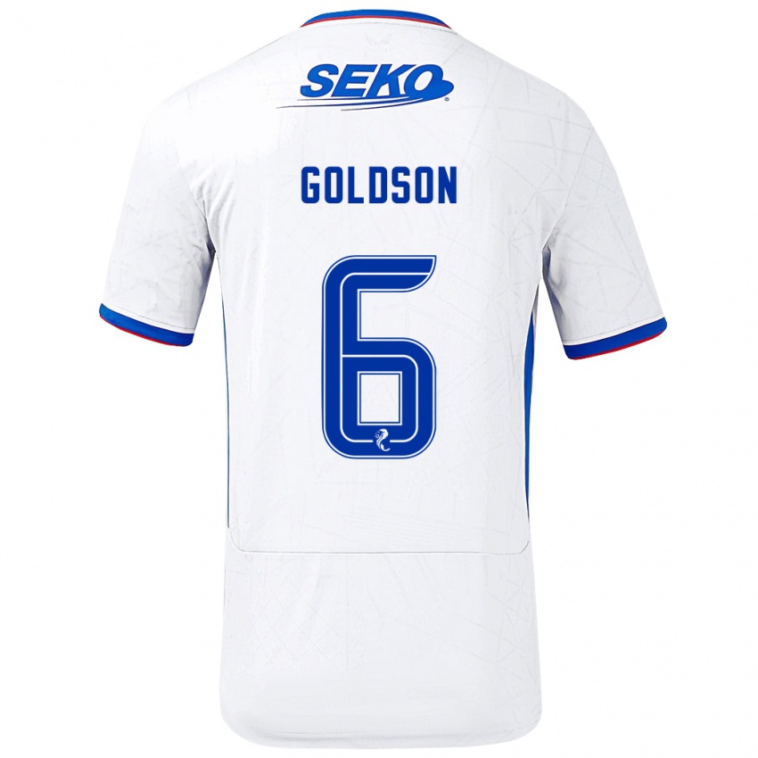 Criança Camisola Connor Goldson #6 Azul Branco Alternativa 2024/25 Camisa