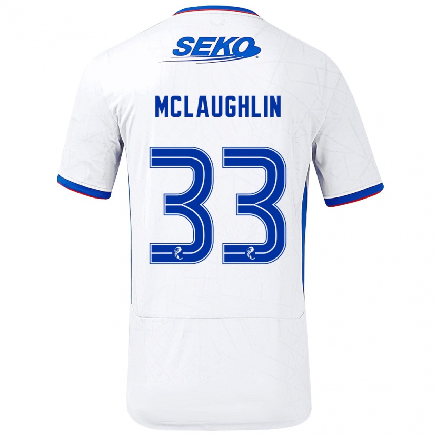 Criança Camisola Jon Mclaughlin #33 Azul Branco Alternativa 2024/25 Camisa