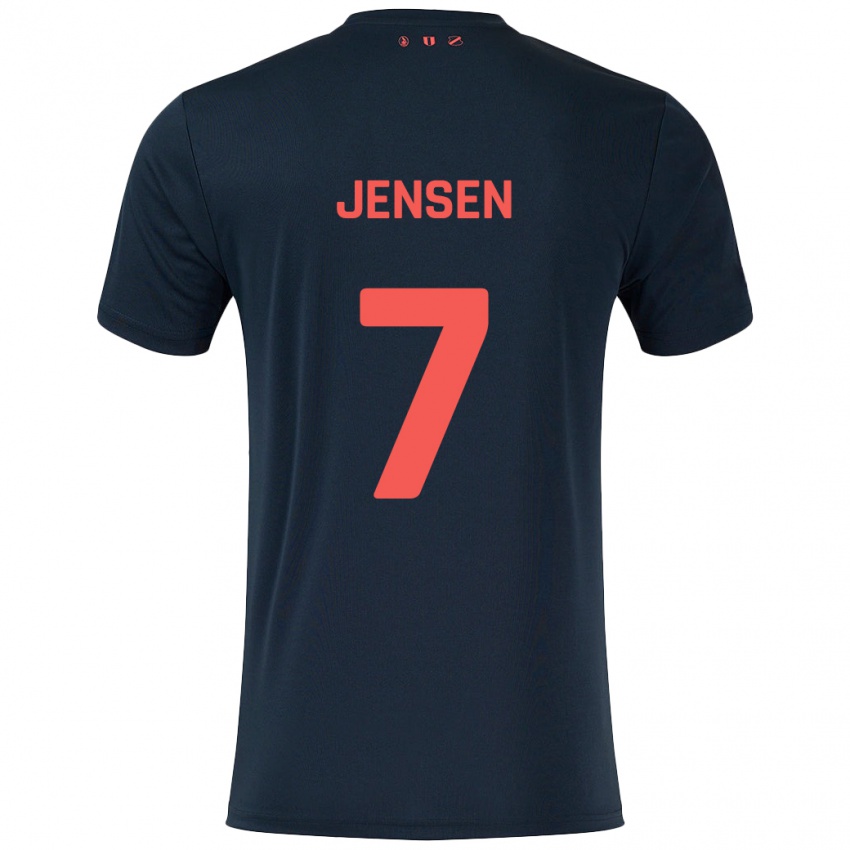 Criança Camisola Victor Jensen #7 Vermelho Preto Alternativa 2024/25 Camisa