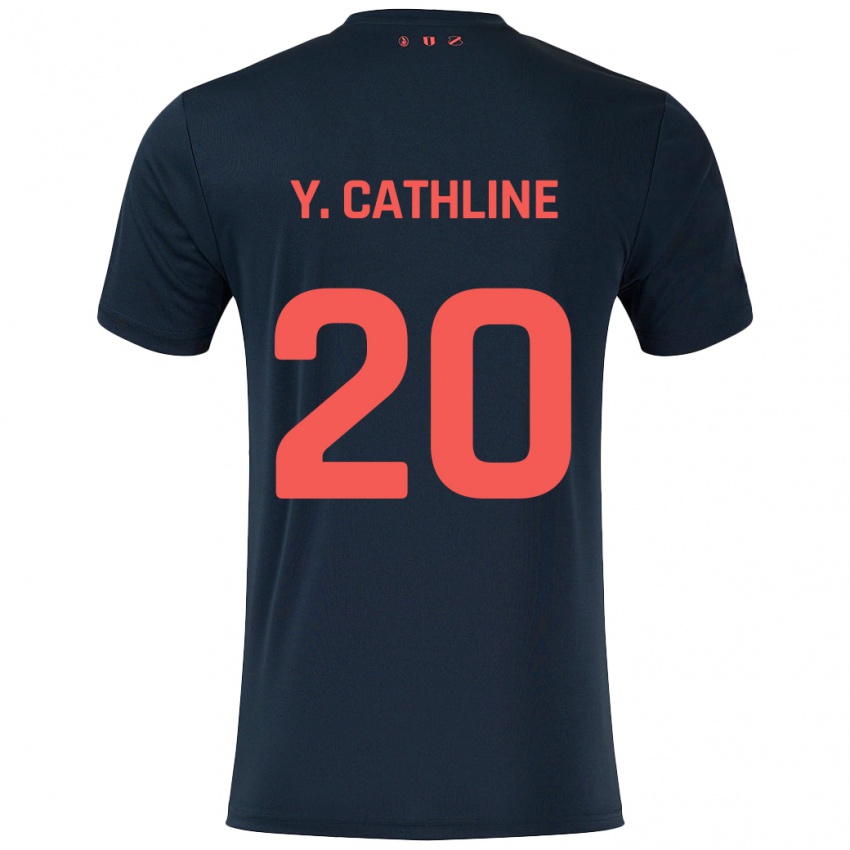 Criança Camisola Yoann Cathline #20 Vermelho Preto Alternativa 2024/25 Camisa