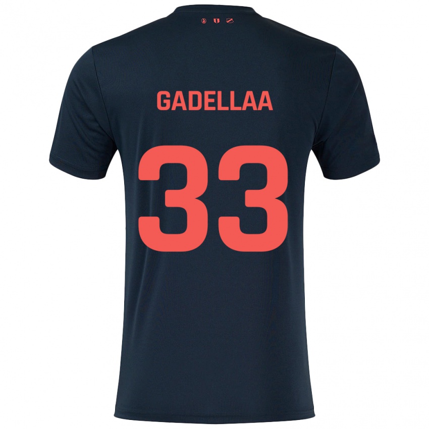 Criança Camisola Kevin Gadellaa #33 Vermelho Preto Alternativa 2024/25 Camisa