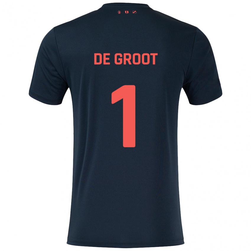 Criança Camisola Jasmijn De Groot #1 Vermelho Preto Alternativa 2024/25 Camisa