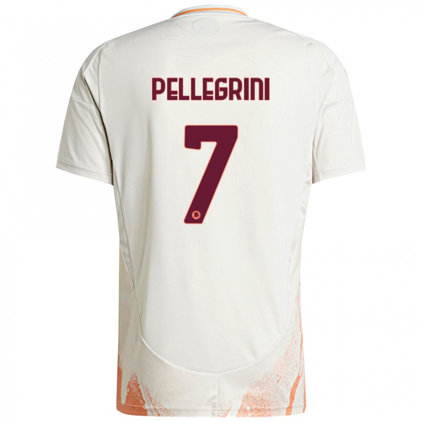 Criança Camisola Lorenzo Pellegrini #7 Creme Branco Laranja Alternativa 2024/25 Camisa