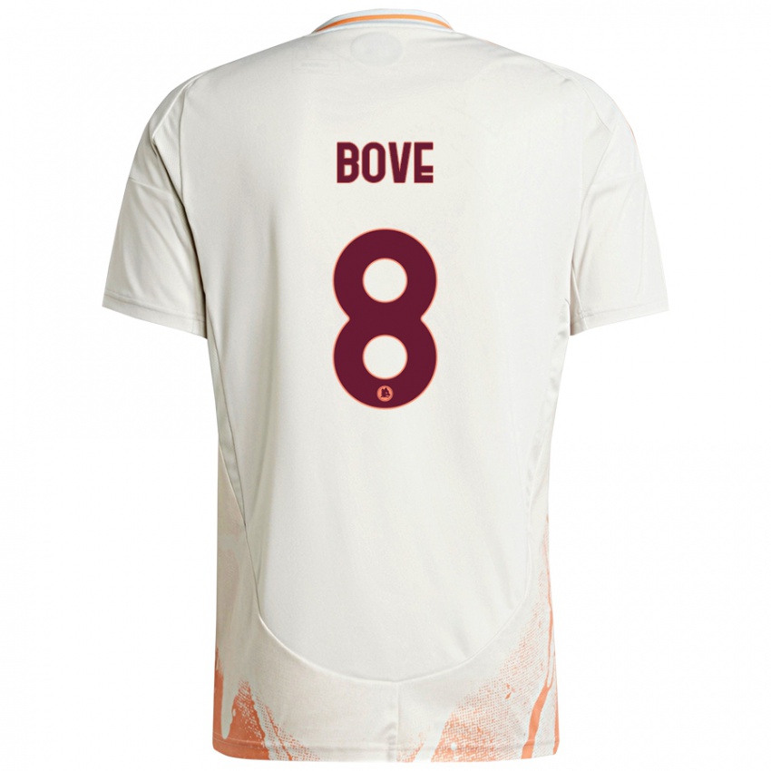 Criança Camisola Edoardo Bove #8 Creme Branco Laranja Alternativa 2024/25 Camisa