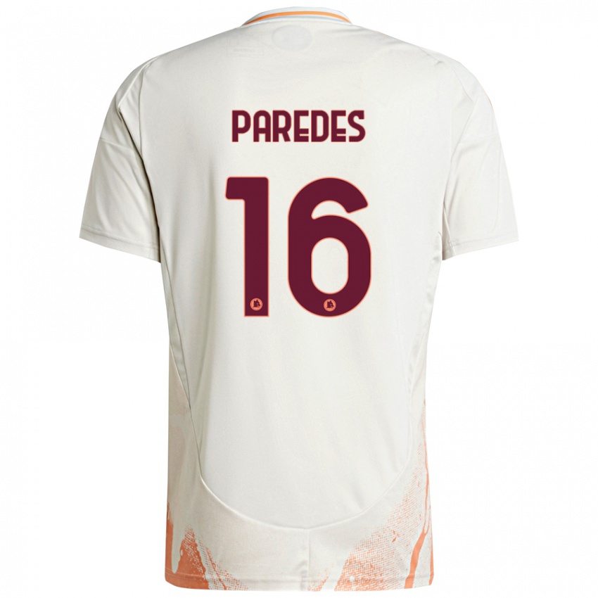 Criança Camisola Leandro Paredes #16 Creme Branco Laranja Alternativa 2024/25 Camisa