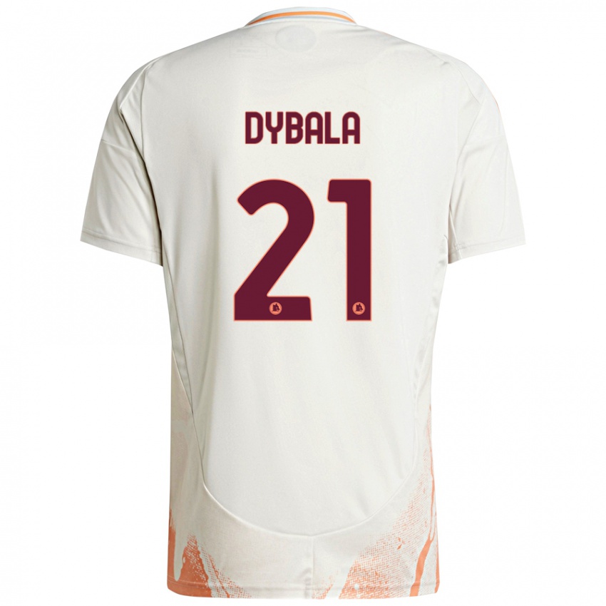 Criança Camisola Paulo Dybala #21 Creme Branco Laranja Alternativa 2024/25 Camisa