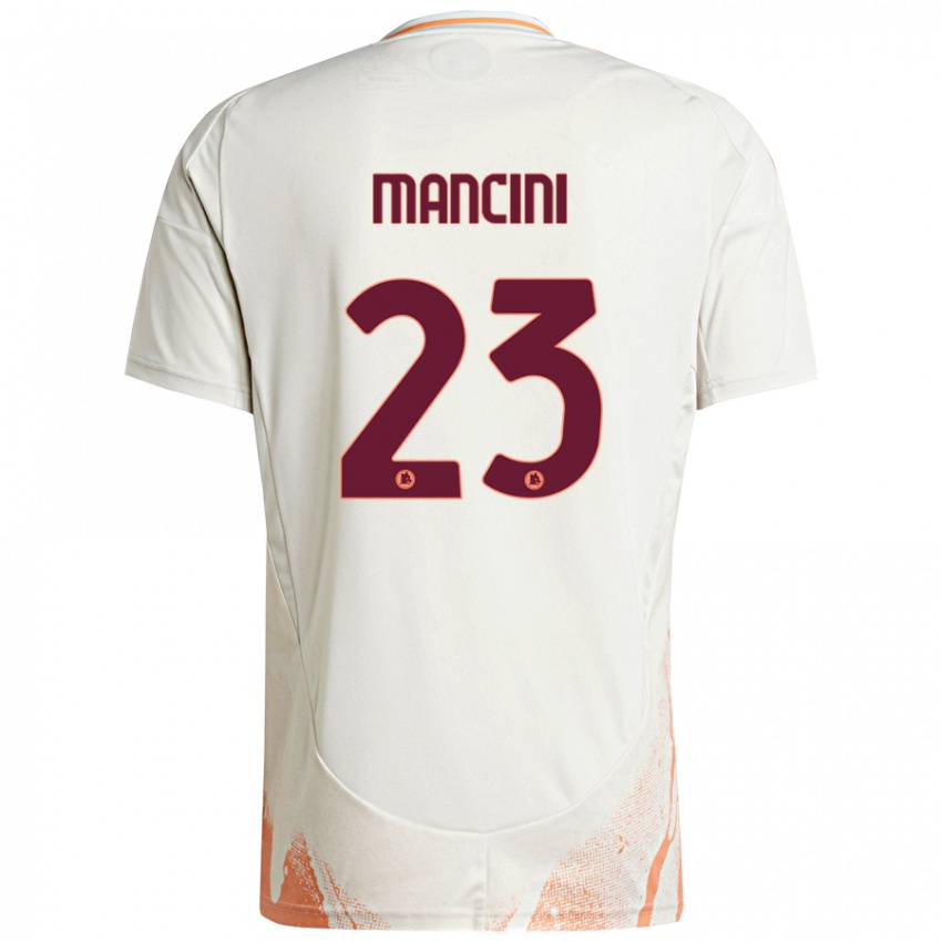 Criança Camisola Gianluca Mancini #23 Creme Branco Laranja Alternativa 2024/25 Camisa