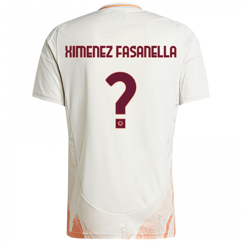 Criança Camisola Rafael Ximenez Fasanella #0 Creme Branco Laranja Alternativa 2024/25 Camisa