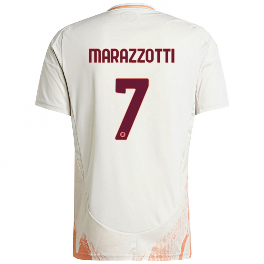 Criança Camisola Fabrizio Marazzotti #7 Creme Branco Laranja Alternativa 2024/25 Camisa