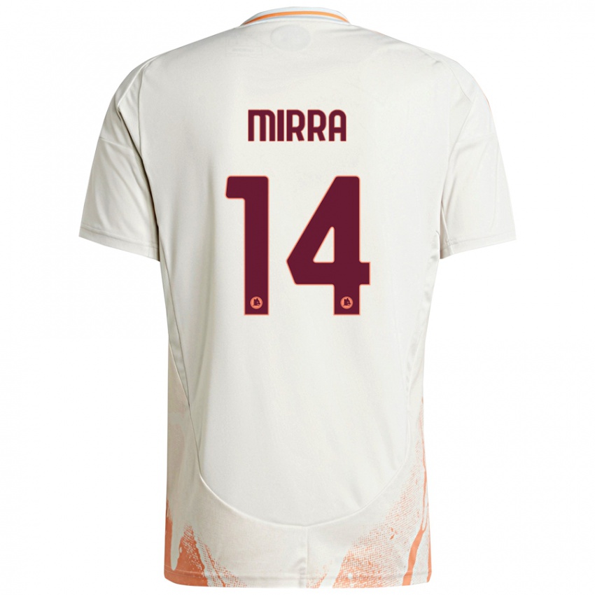 Criança Camisola Jacopo Mirra #14 Creme Branco Laranja Alternativa 2024/25 Camisa