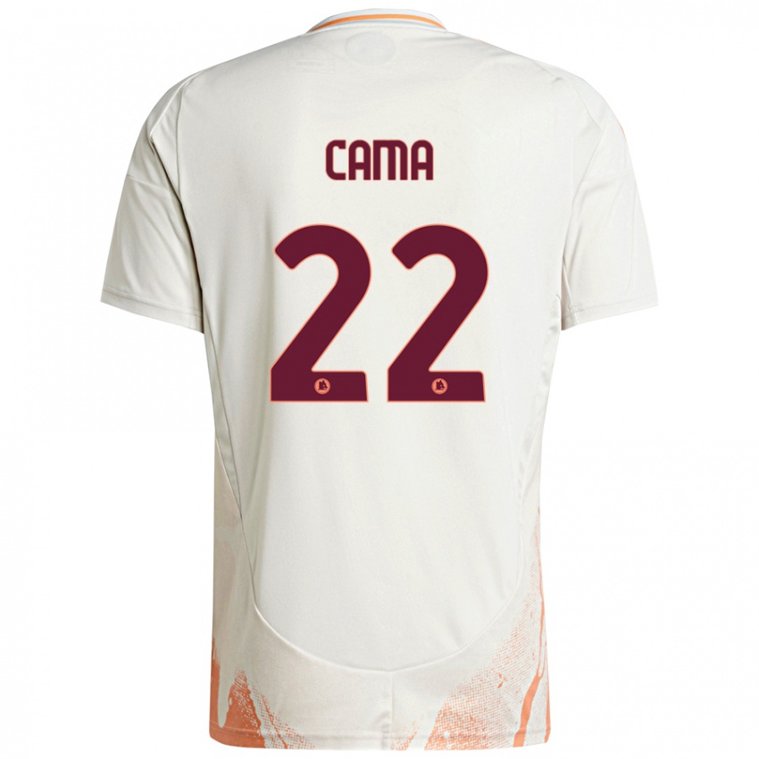 Criança Camisola Cristian Cama #22 Creme Branco Laranja Alternativa 2024/25 Camisa