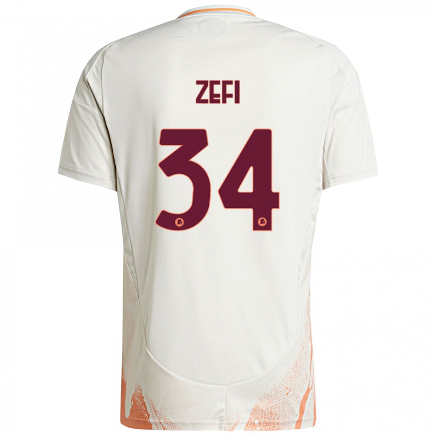 Criança Camisola Kevin Zefi #34 Creme Branco Laranja Alternativa 2024/25 Camisa