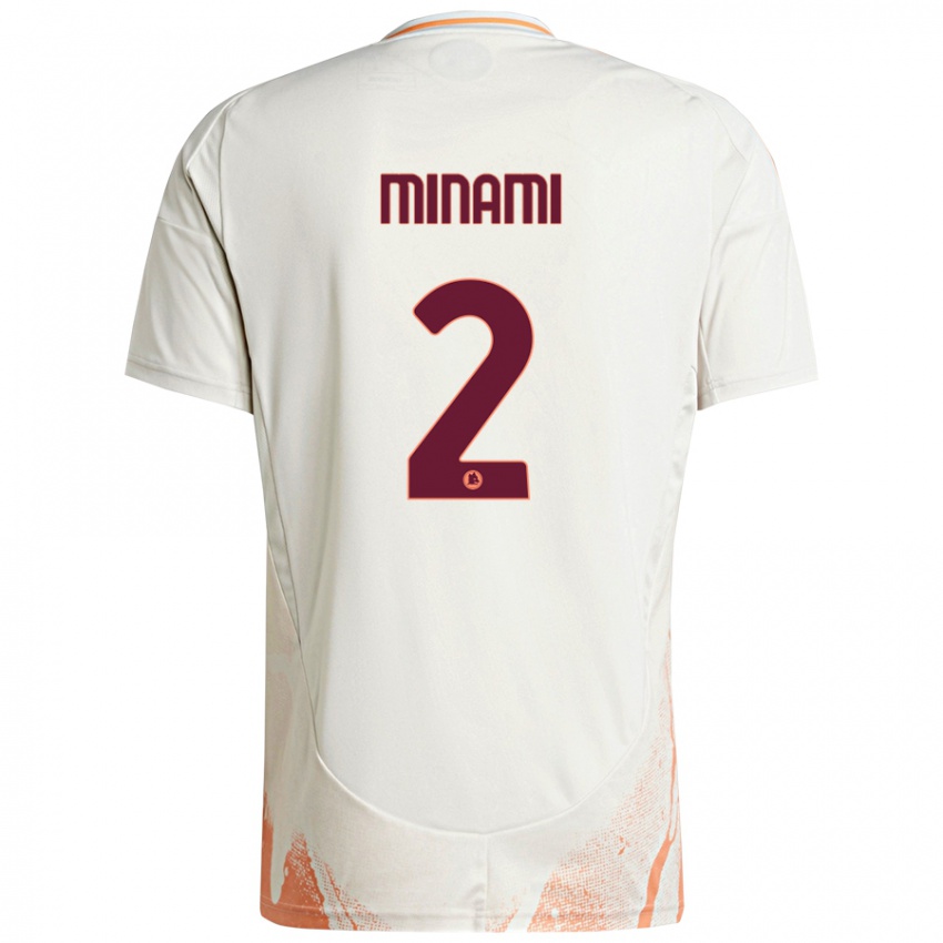 Criança Camisola Moeka Minami #2 Creme Branco Laranja Alternativa 2024/25 Camisa