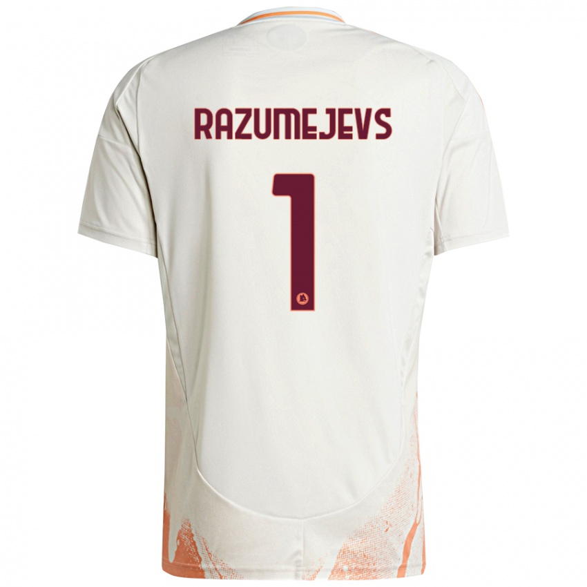 Criança Camisola Vladislavs Razumejevs #1 Creme Branco Laranja Alternativa 2024/25 Camisa