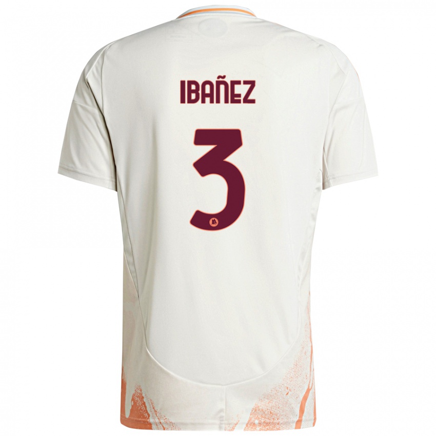 Criança Camisola Roger Ibanez #3 Creme Branco Laranja Alternativa 2024/25 Camisa