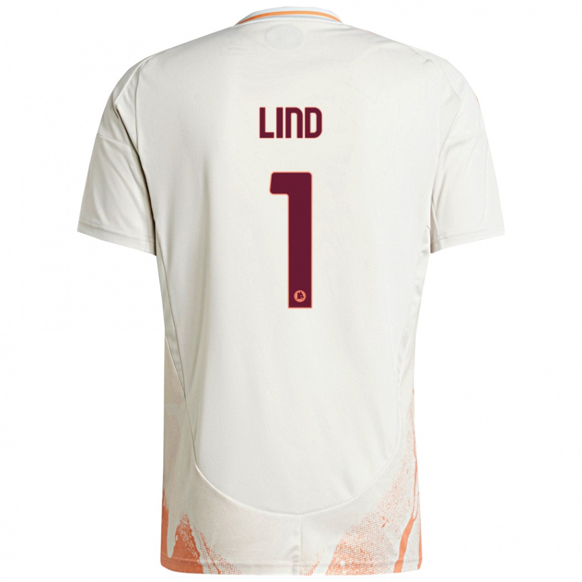 Criança Camisola Emma Lind #1 Creme Branco Laranja Alternativa 2024/25 Camisa