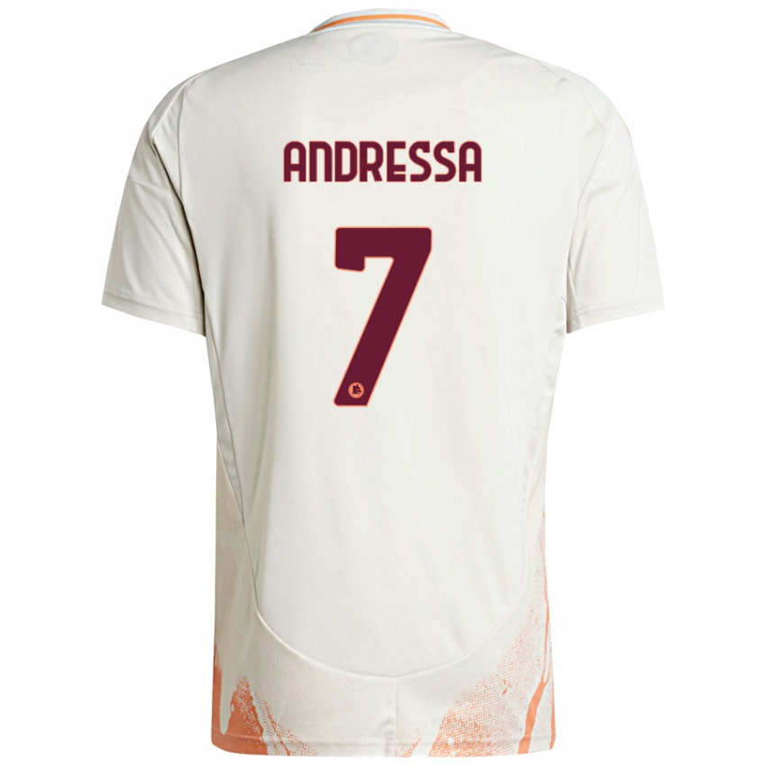 Criança Camisola Andressa #7 Creme Branco Laranja Alternativa 2024/25 Camisa