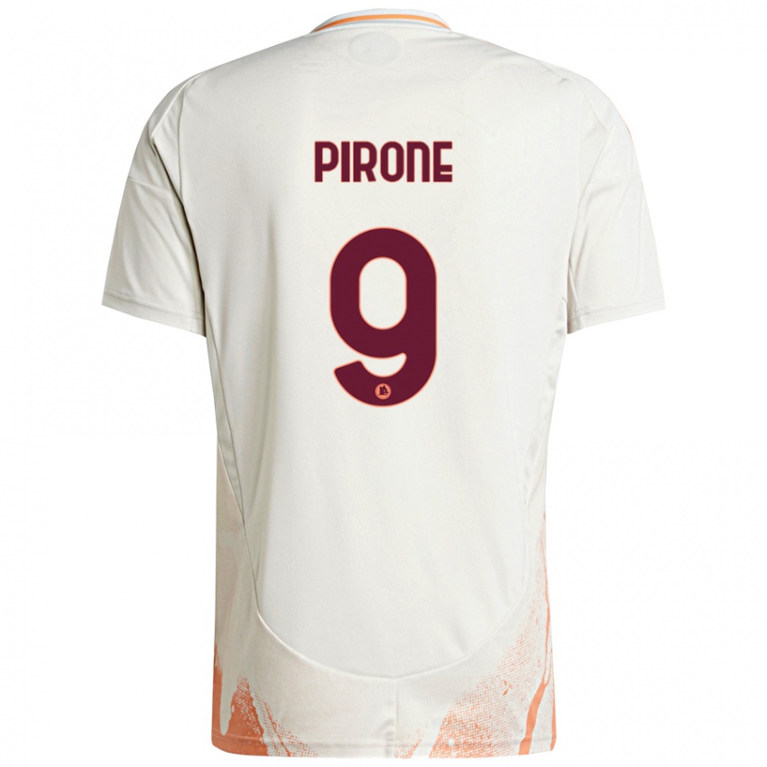 Criança Camisola Valeria Pirone #9 Creme Branco Laranja Alternativa 2024/25 Camisa