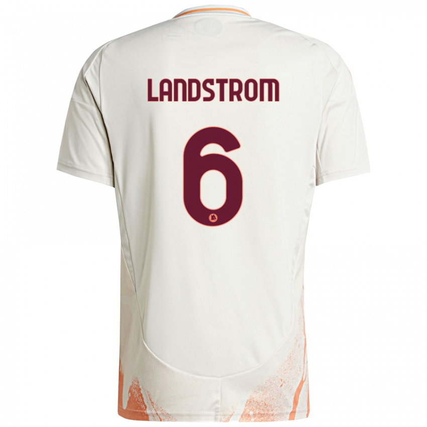 Criança Camisola Elin Landstrom #6 Creme Branco Laranja Alternativa 2024/25 Camisa