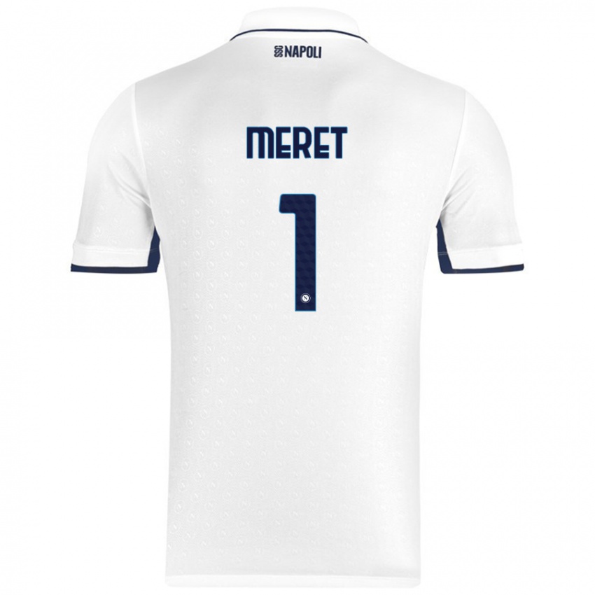 Criança Camisola Alex Meret #1 Azul Real Branco Alternativa 2024/25 Camisa